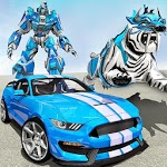 US Police Transform Robot Car White Tiger Game